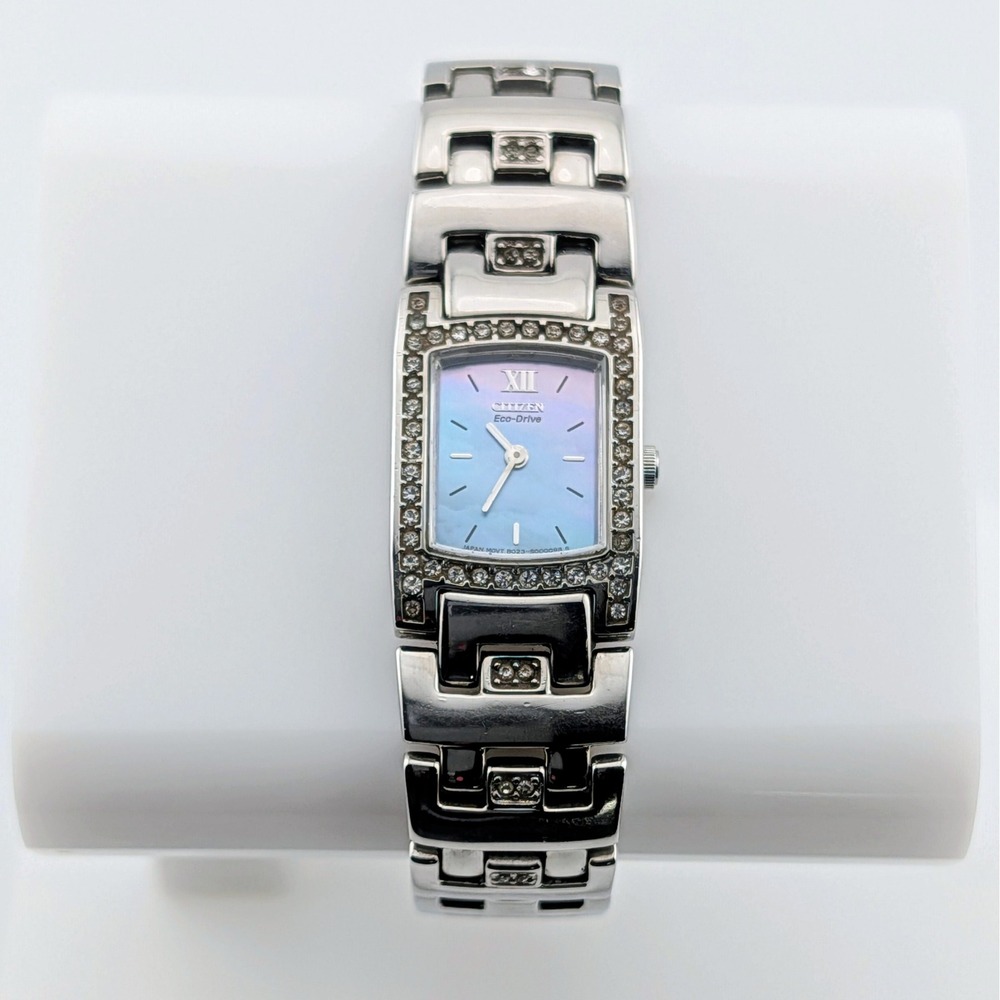 Citizen Silhouette Eco-Drive Swarovski MOP Watch B023-S000068 New Capacitor 6.5"